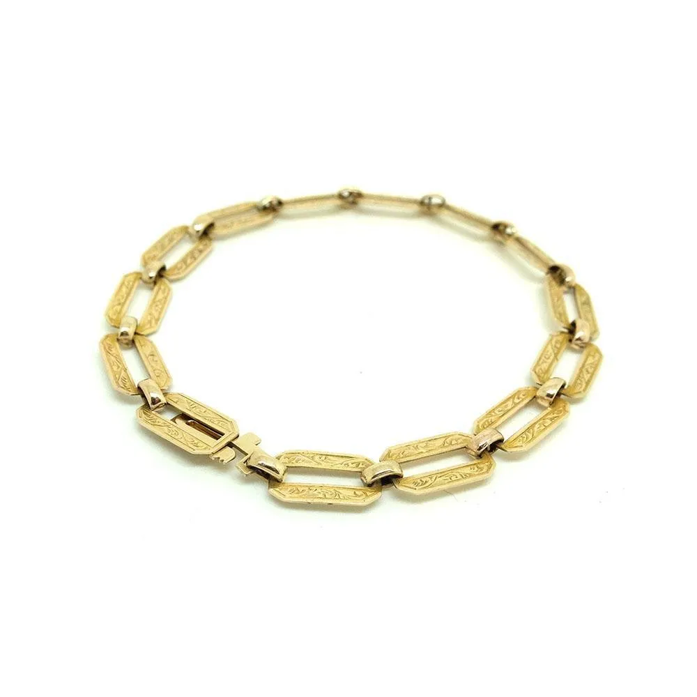 Vintage 1940s 9ct Gold Chain Bracelet