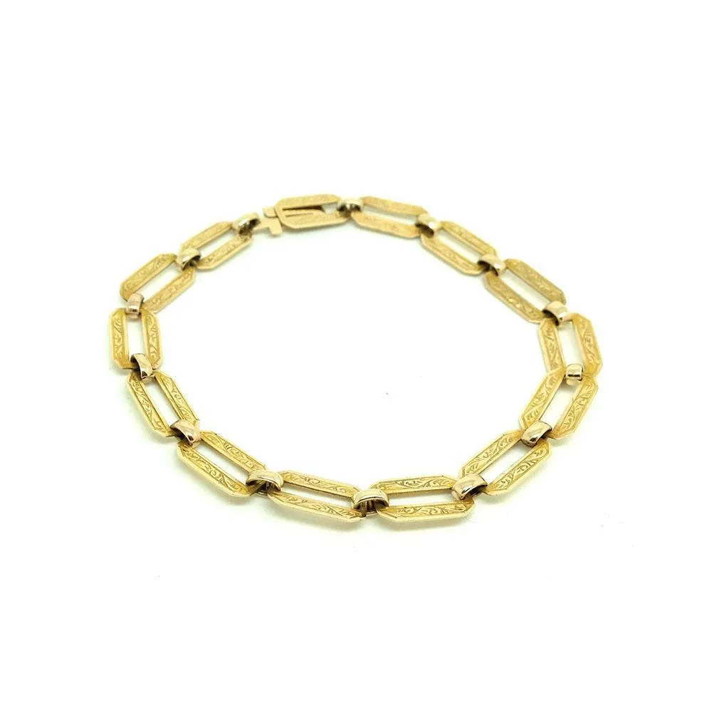 Vintage 1940s 9ct Gold Chain Bracelet