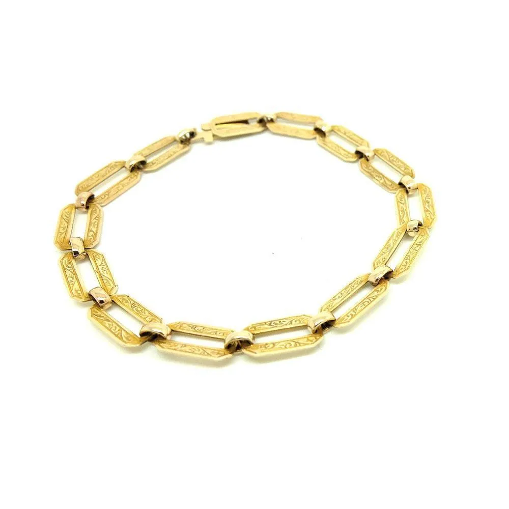 Vintage 1940s 9ct Gold Chain Bracelet