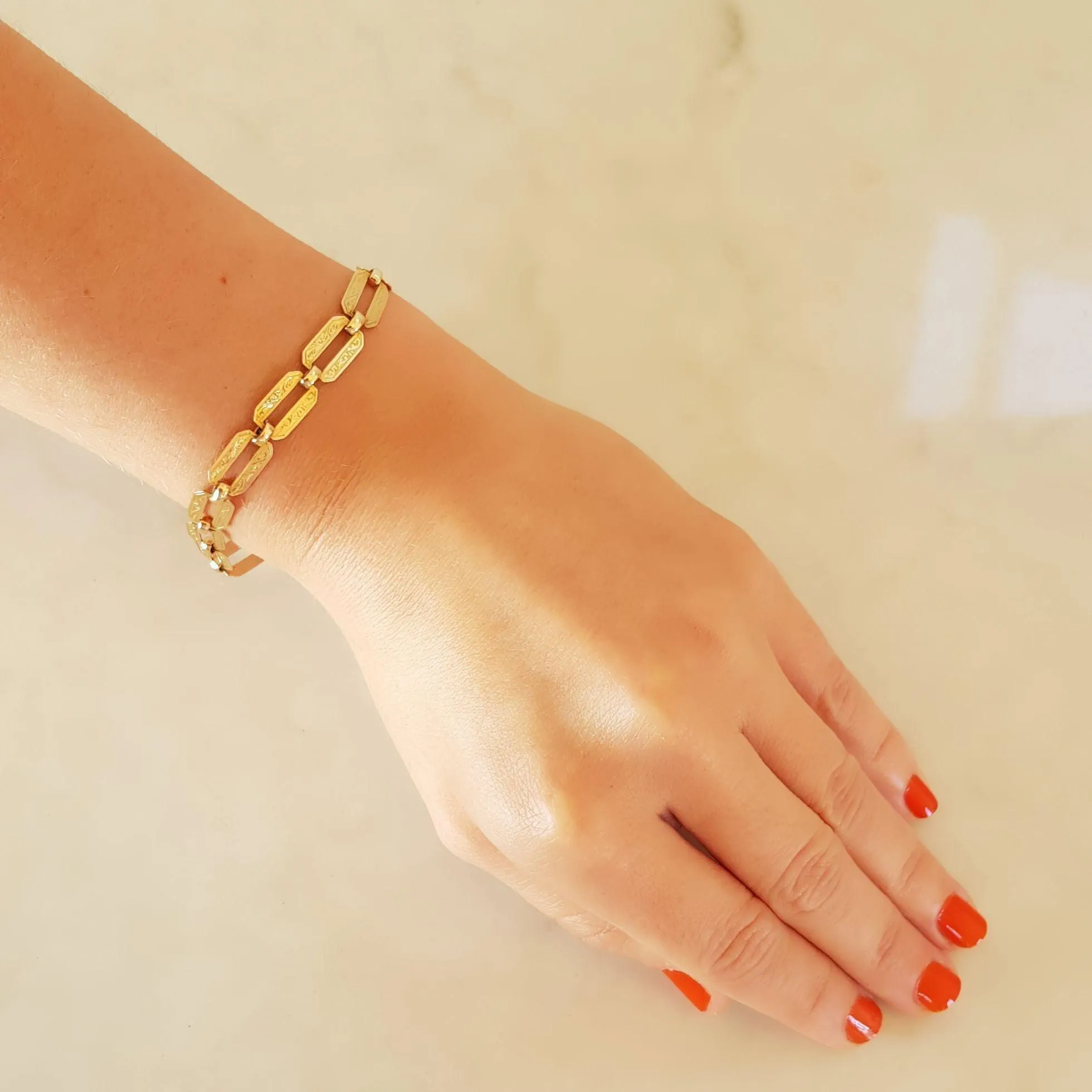 Vintage 1940s 9ct Gold Chain Bracelet