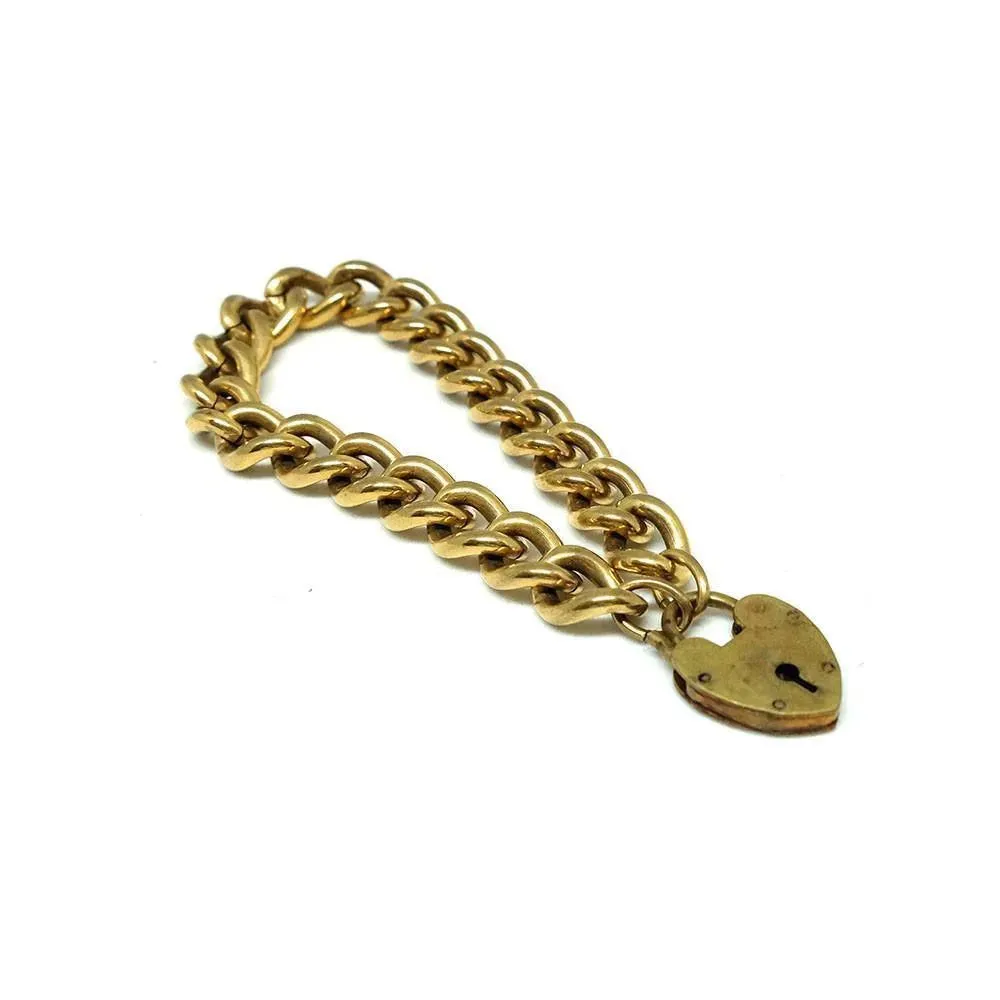 Vintage 1940s Gold Tone Chain Bracelet