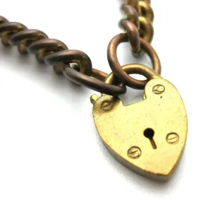 Vintage Brass Single Heart Bracelet