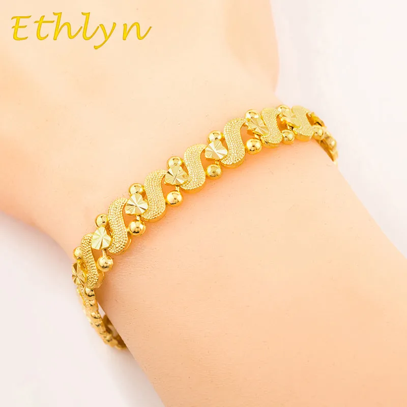 Women romantic Heart  bracelet jewelry gold color  Dubai/Ethiopian/African women gift  jewelry