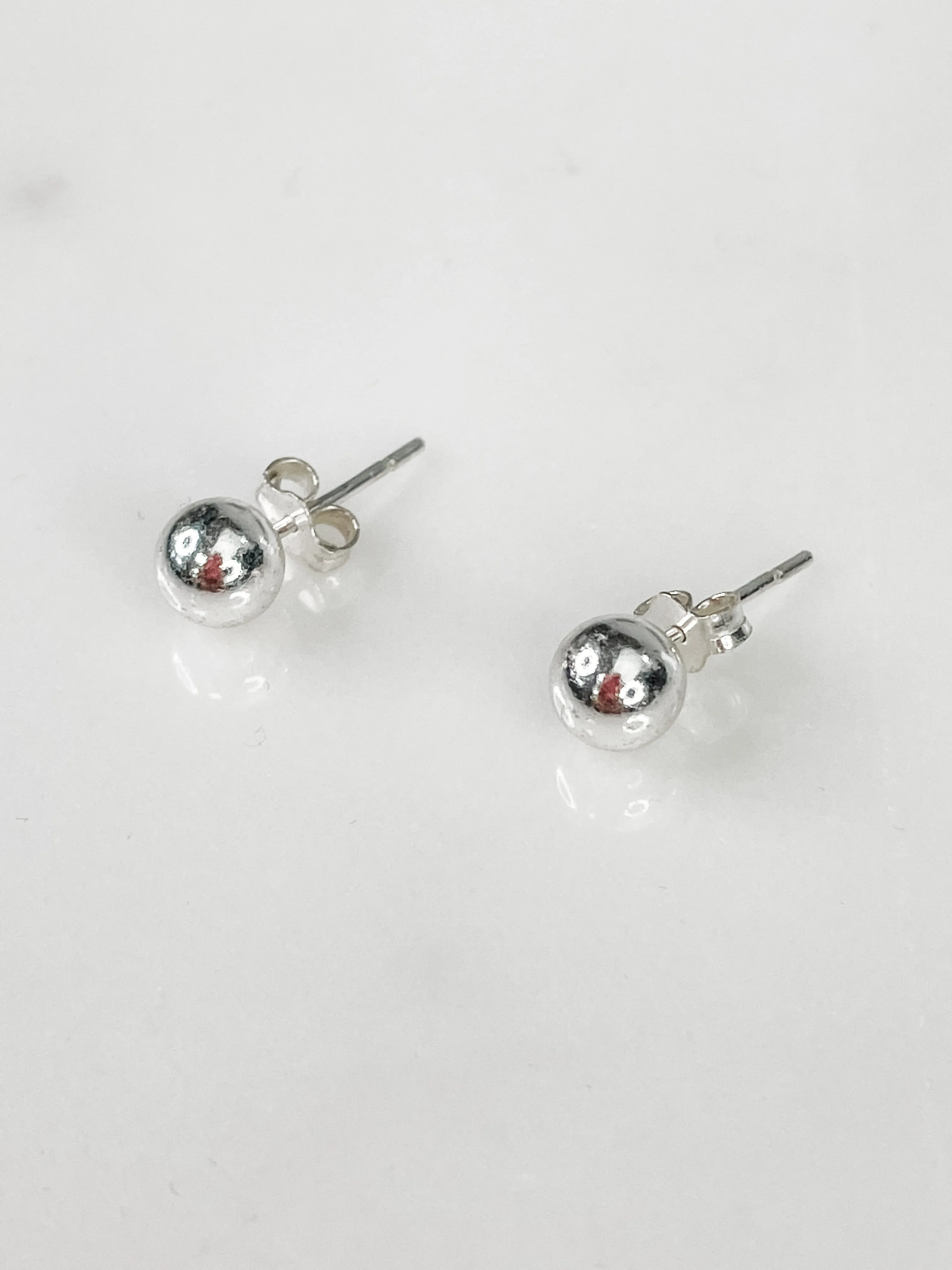 Women's Sterling Silver 6mm Ball Stud Earring