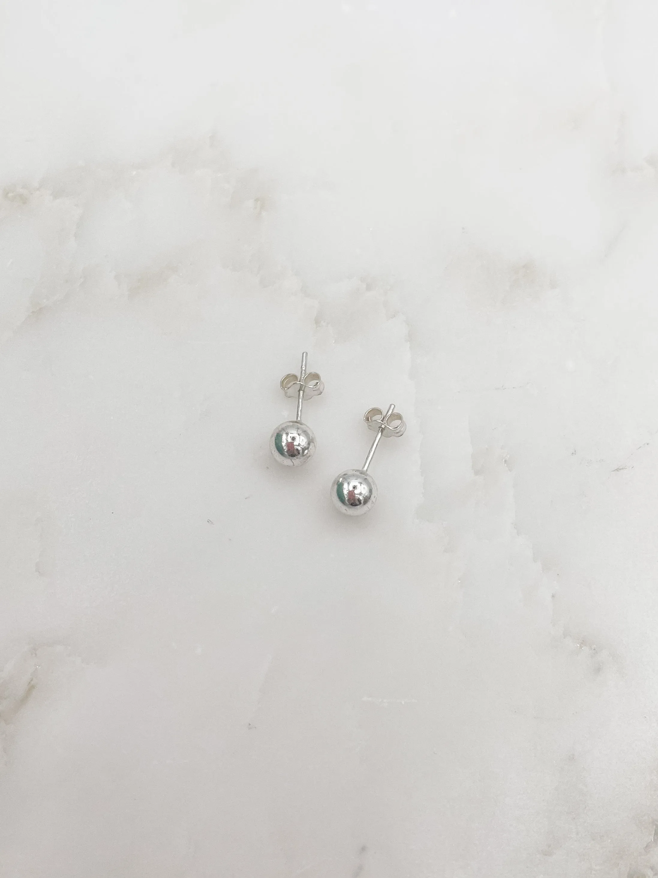 Women's Sterling Silver 6mm Ball Stud Earring