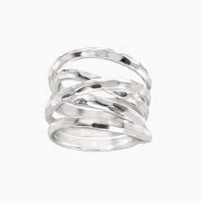 'Wrapped Up' Woven Overlapping Textured Band Ring